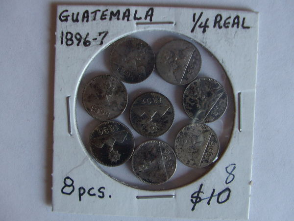1897-1/4-Real-Coin-From-Guatemala